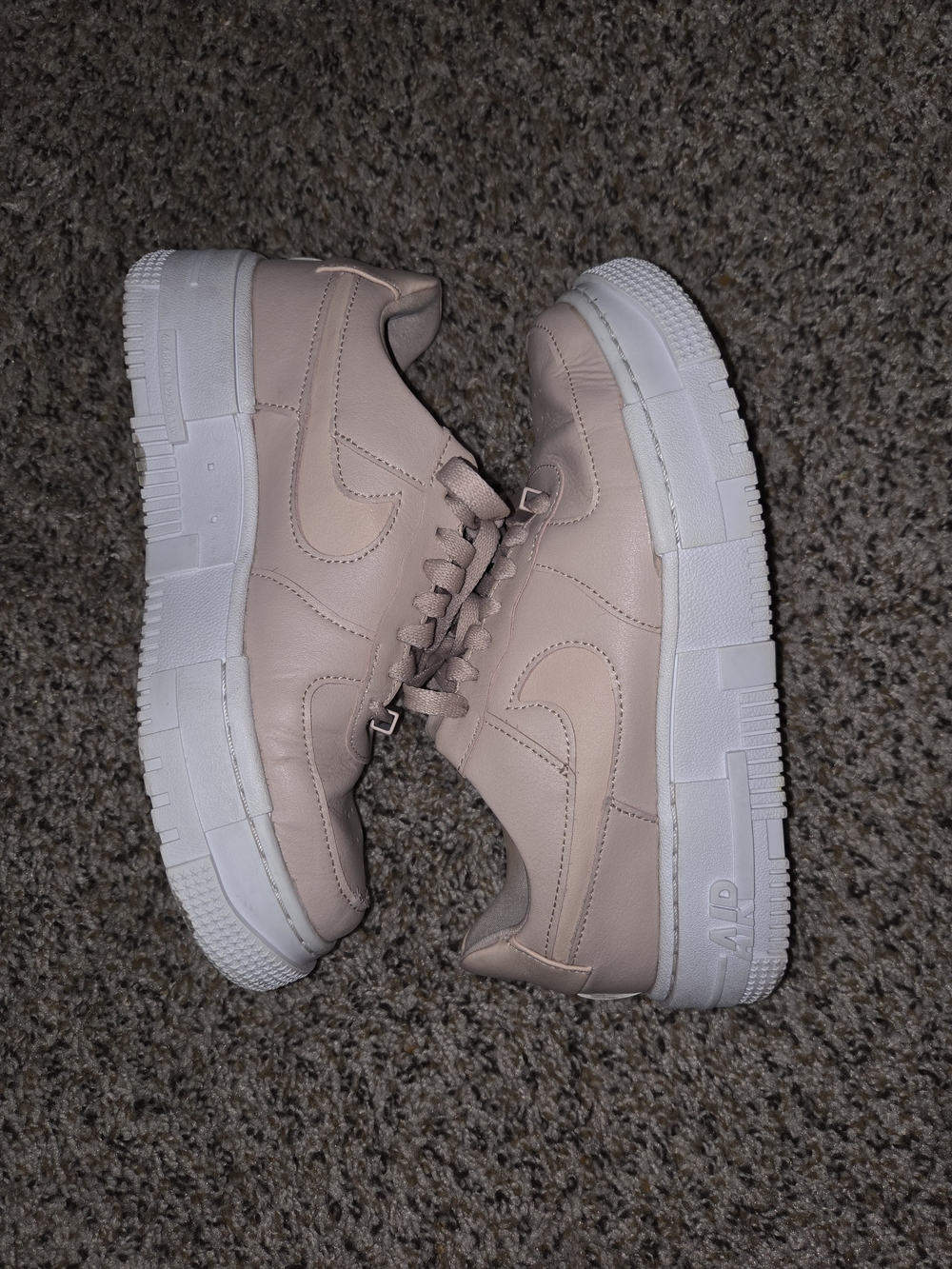 Nike Women's Pale Pink Platform Sneakers with White Sole